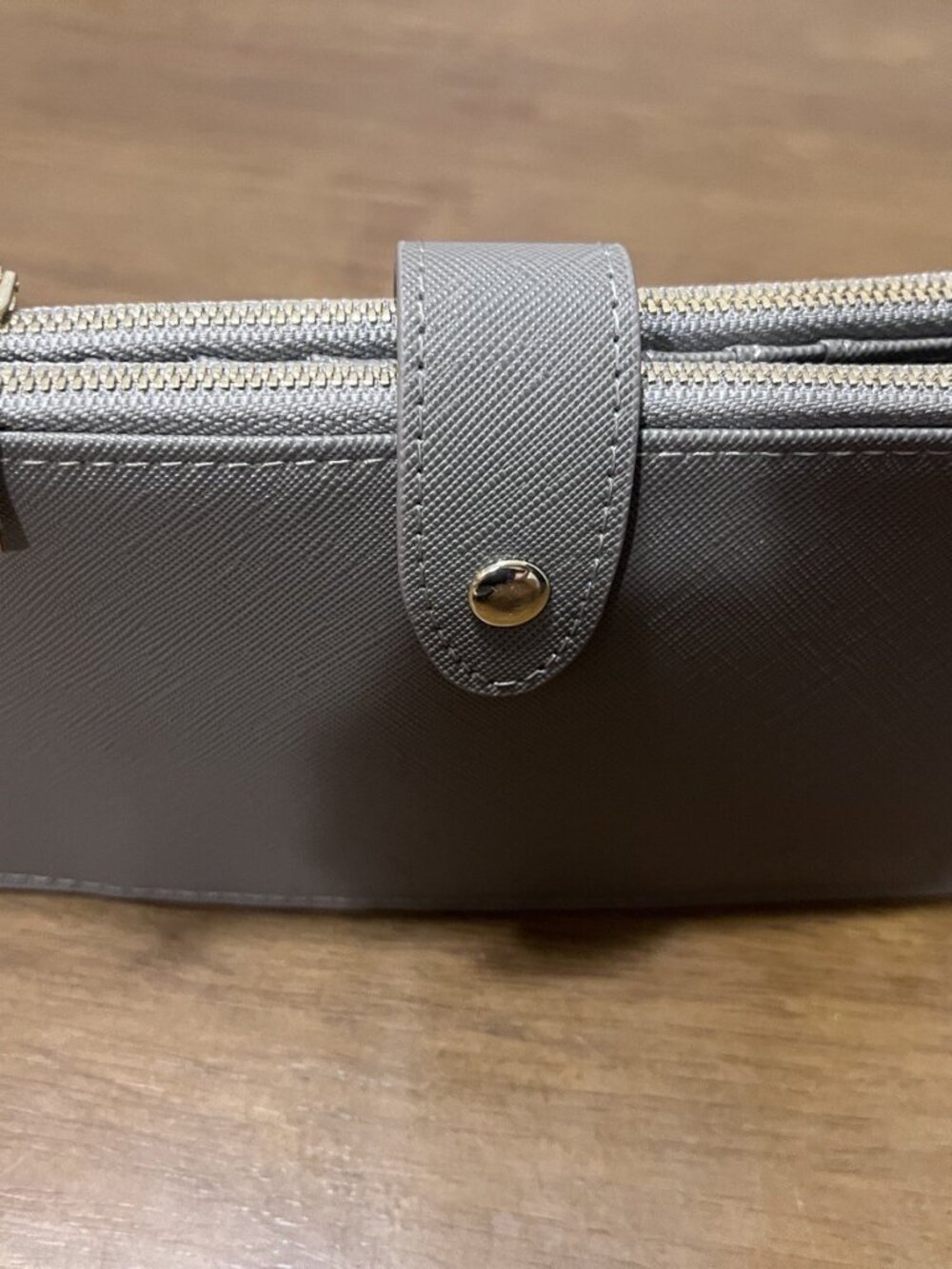 Travelambo Gray RFID Blocking Bifold Wallet Multi Card Case Zipper Pockets NEW
